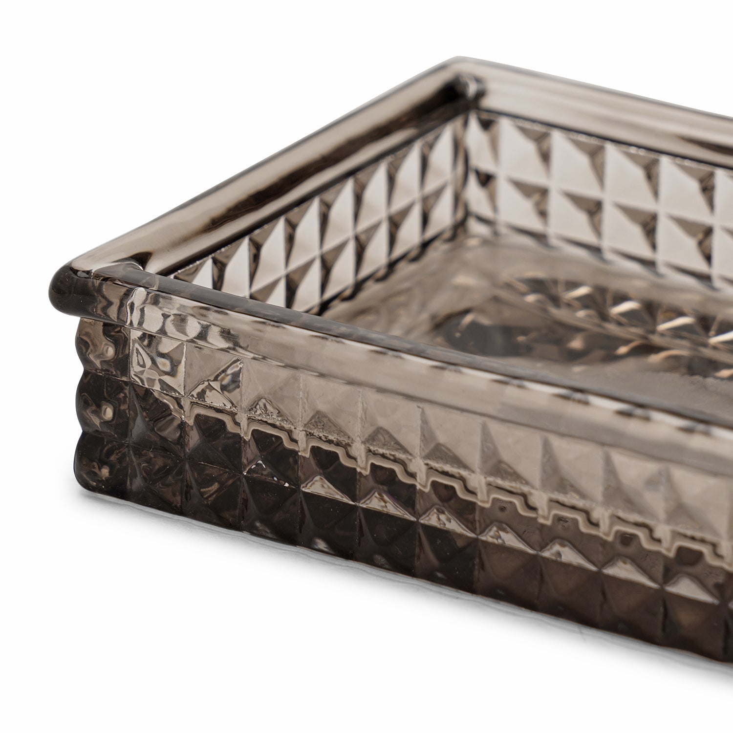 Brown Diamond Texture Glass Soap Dish