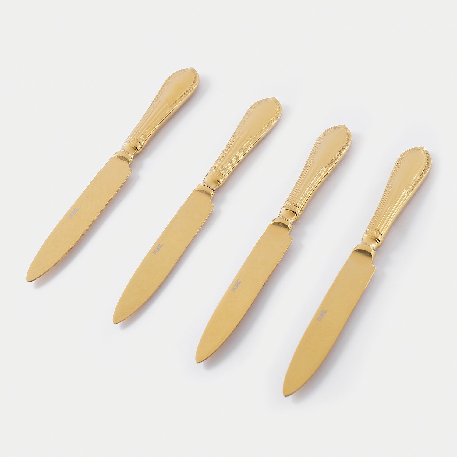 Set Of 4 Gold Victorian Dinner Knives