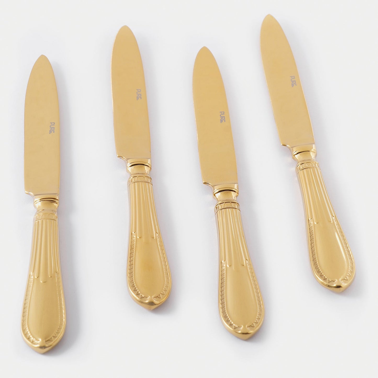 Set Of 4 Gold Victorian Dinner Knives