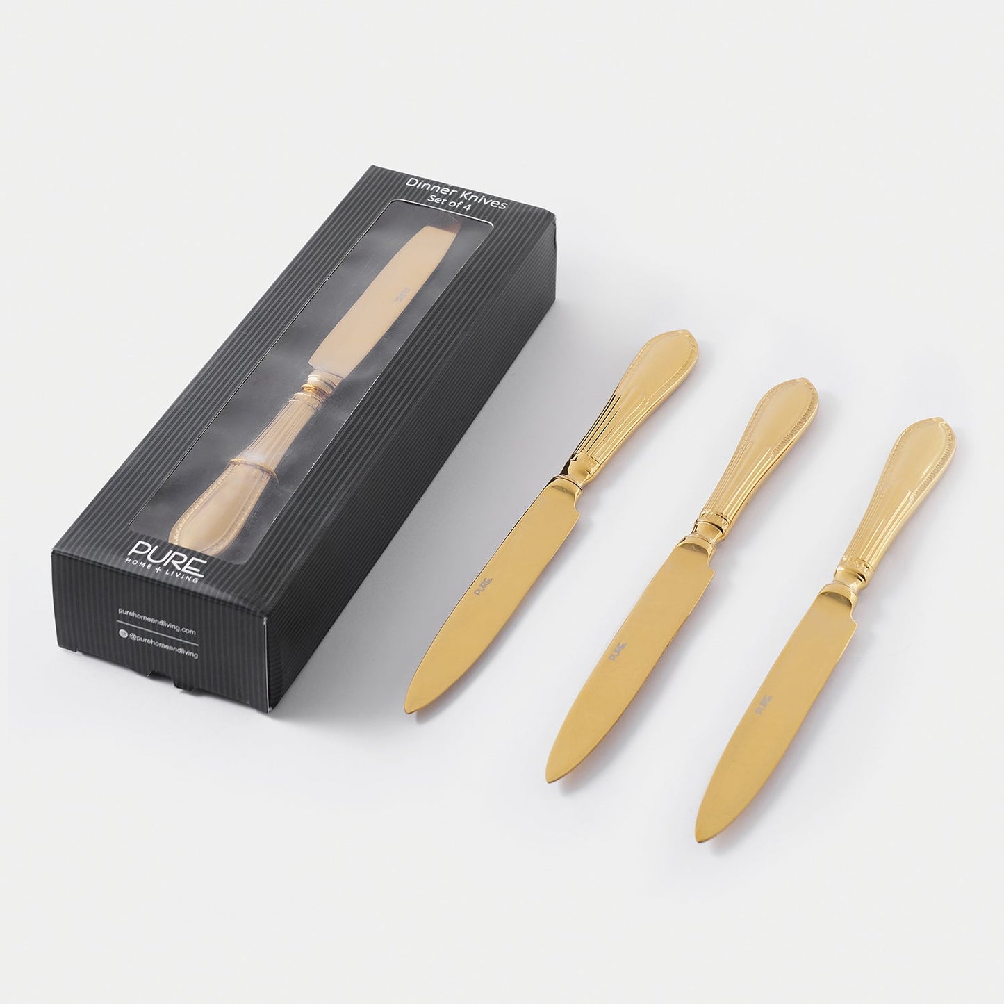 Set Of 4 Gold Victorian Dinner Knives