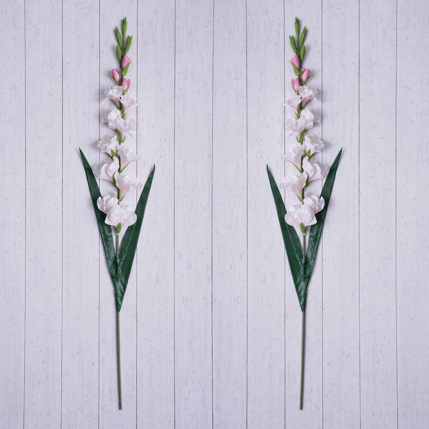 Set of 2 Light Pink Gladiolus Faux Flower Stem