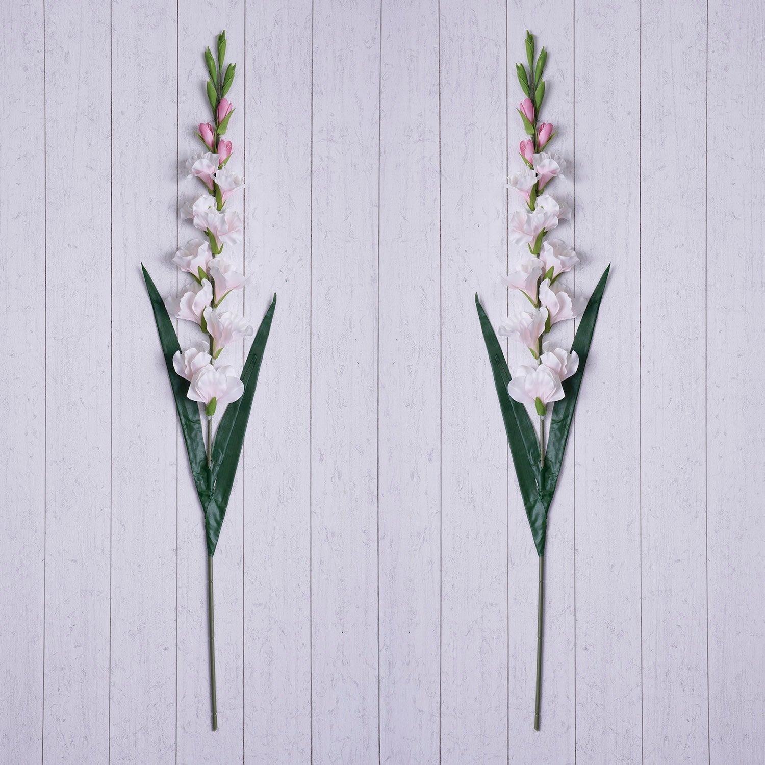 Set of 2 Light Pink Gladiolus Faux Flower Stem