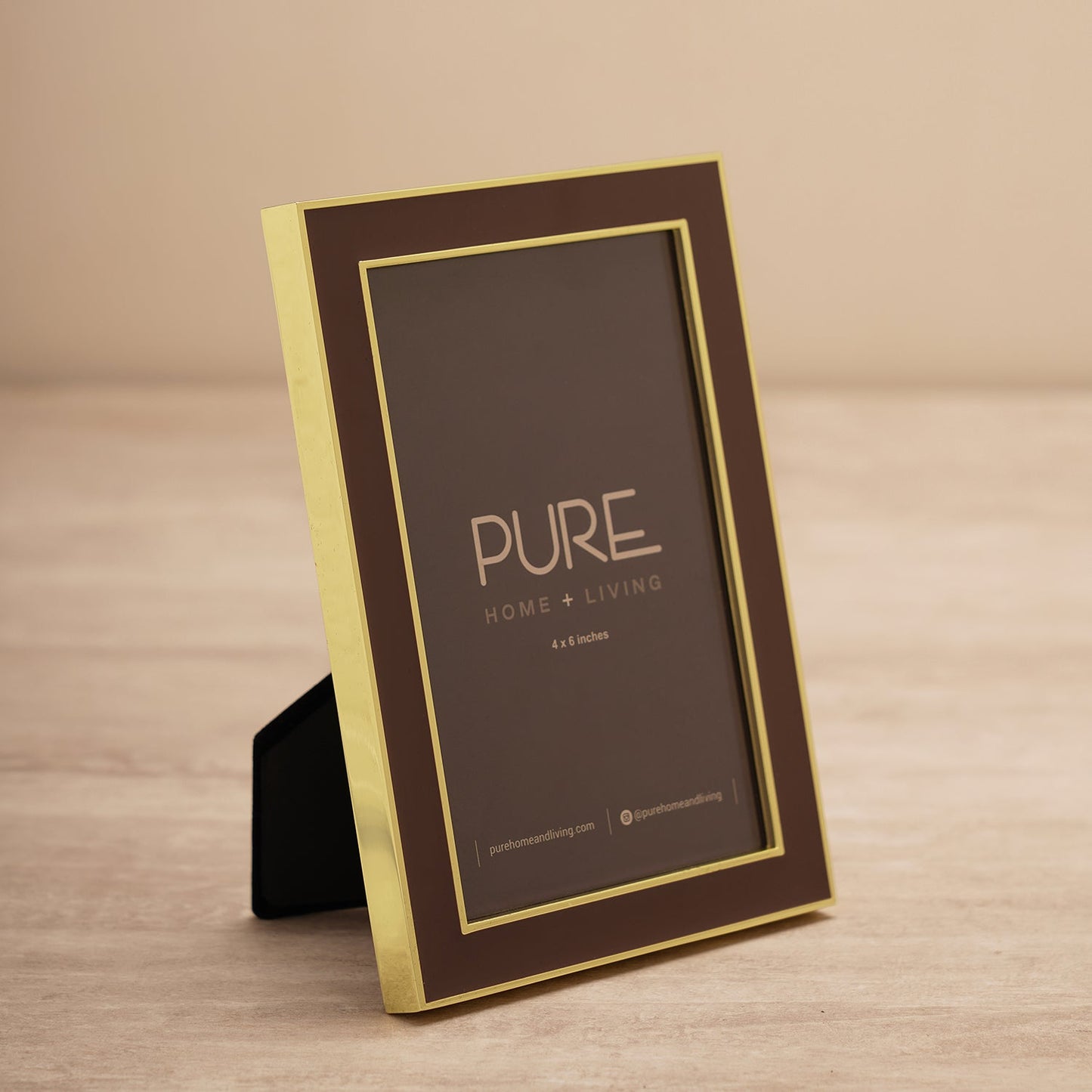 Brown and Gold Enamel Metal Photo Frame - Small