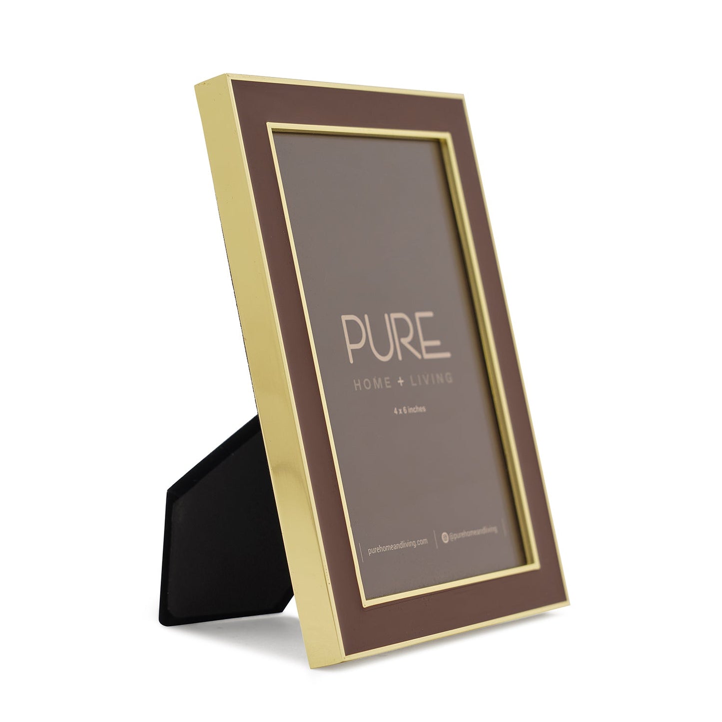 Brown and Gold Enamel Metal Photo Frame - Small