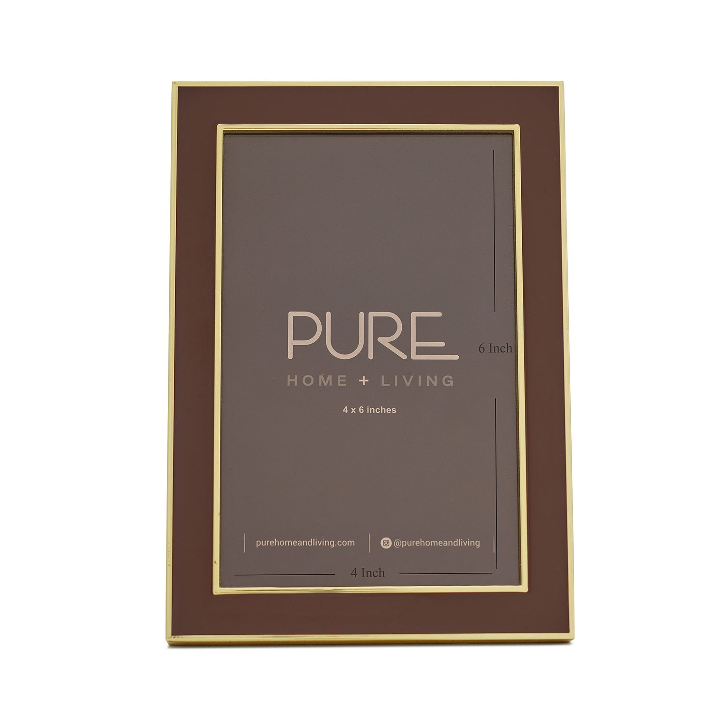 Brown and Gold Enamel Metal Photo Frame - Small