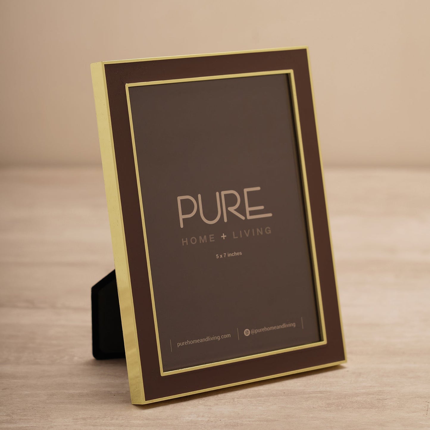 Brown and Gold Enamel Metal Photo Frame - Large