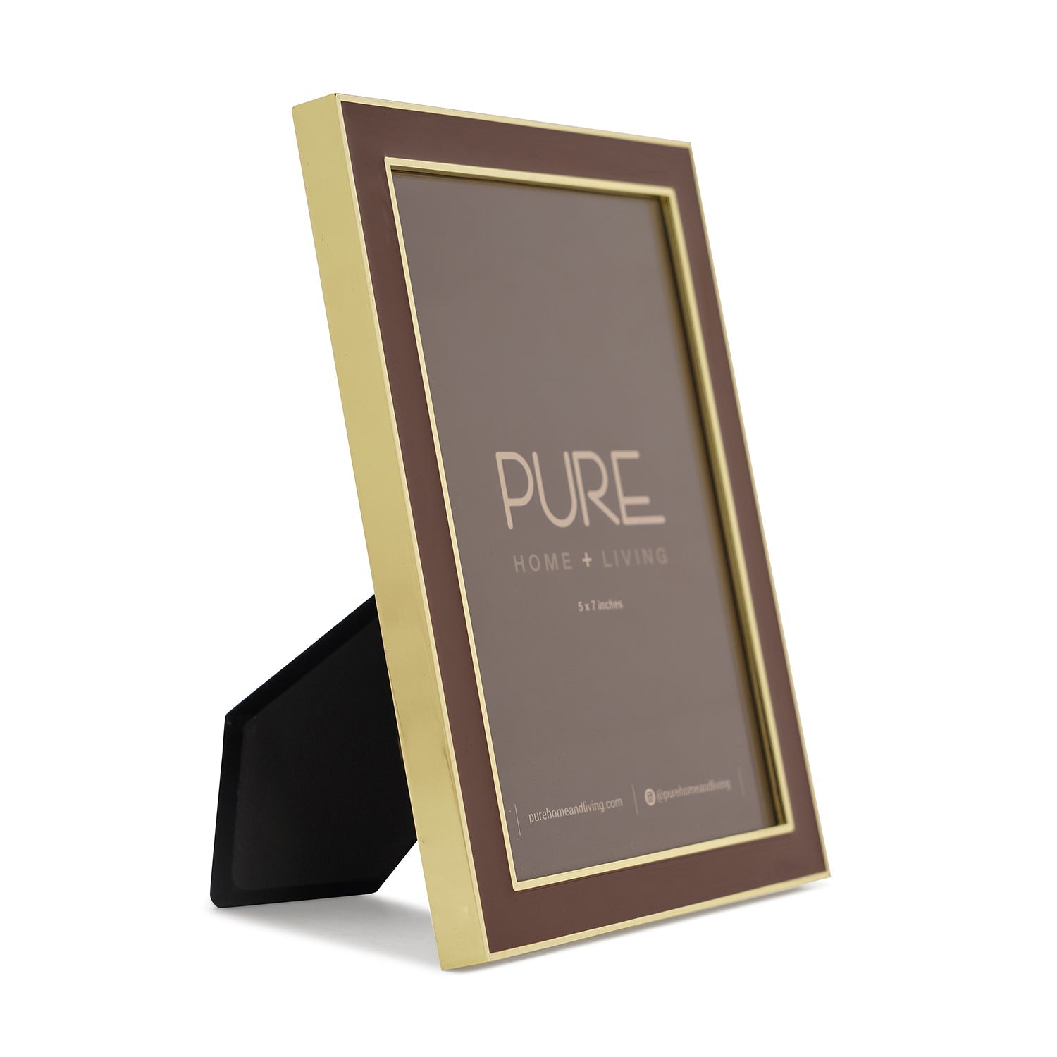 Brown and Gold Enamel Metal Photo Frame - Large