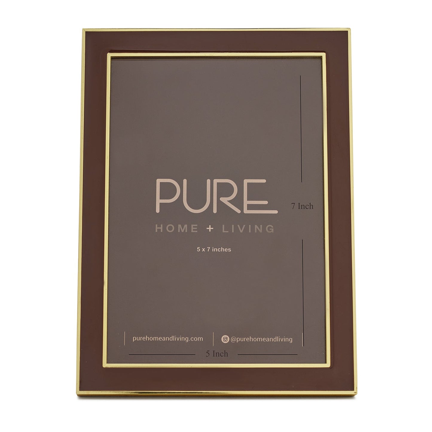 Brown and Gold Enamel Metal Photo Frame - Large