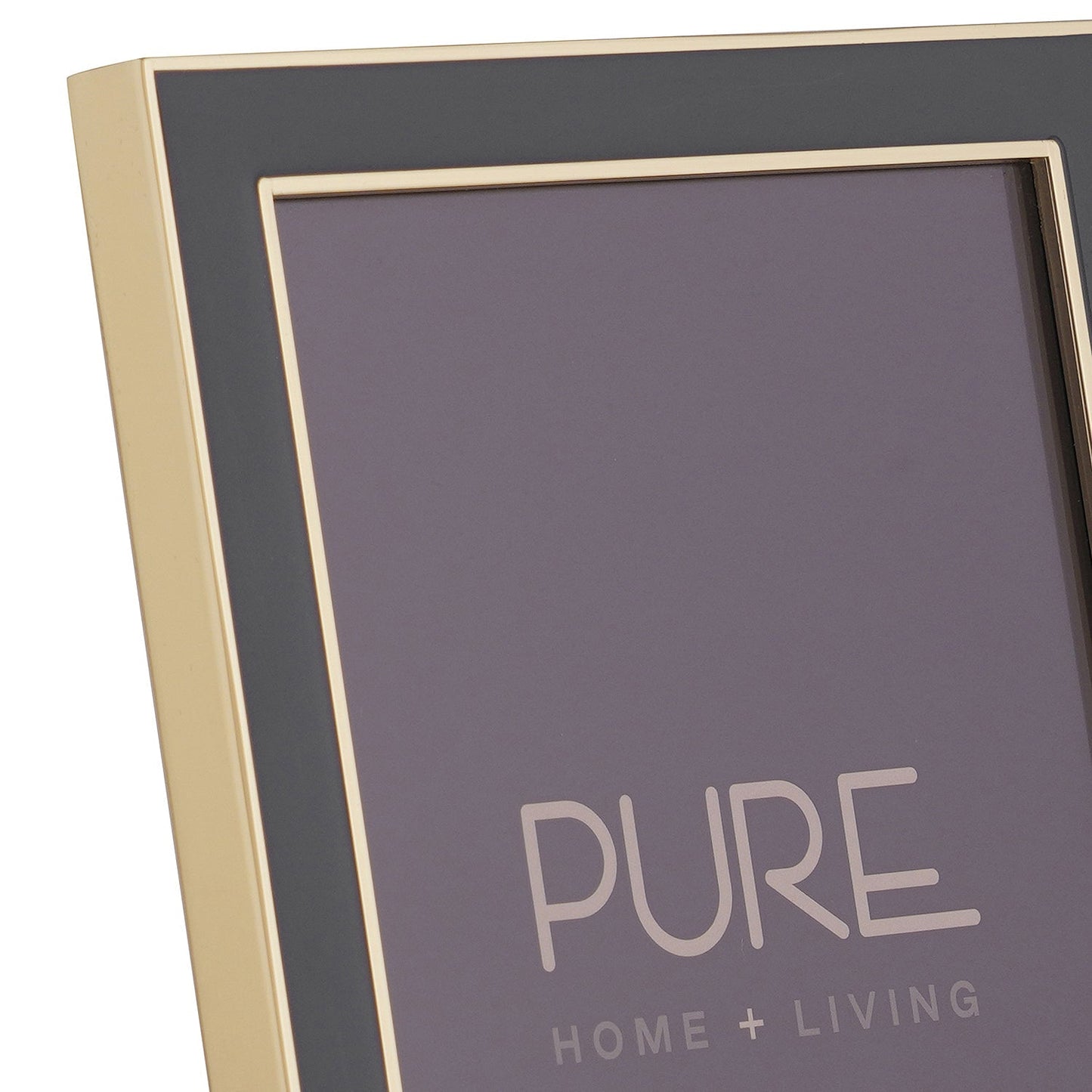 Grey and Gold Plated Enamel Metal Photo Frame - Small