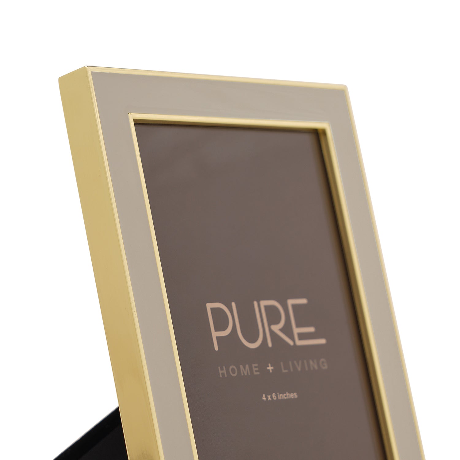 Beige and Gold Enamel Metal Photo Frame - Small