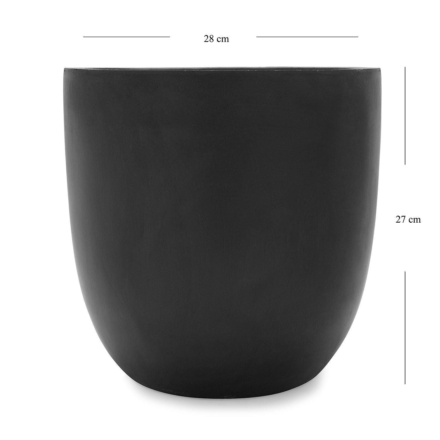 Black Polyfibre Clay Pot- Small