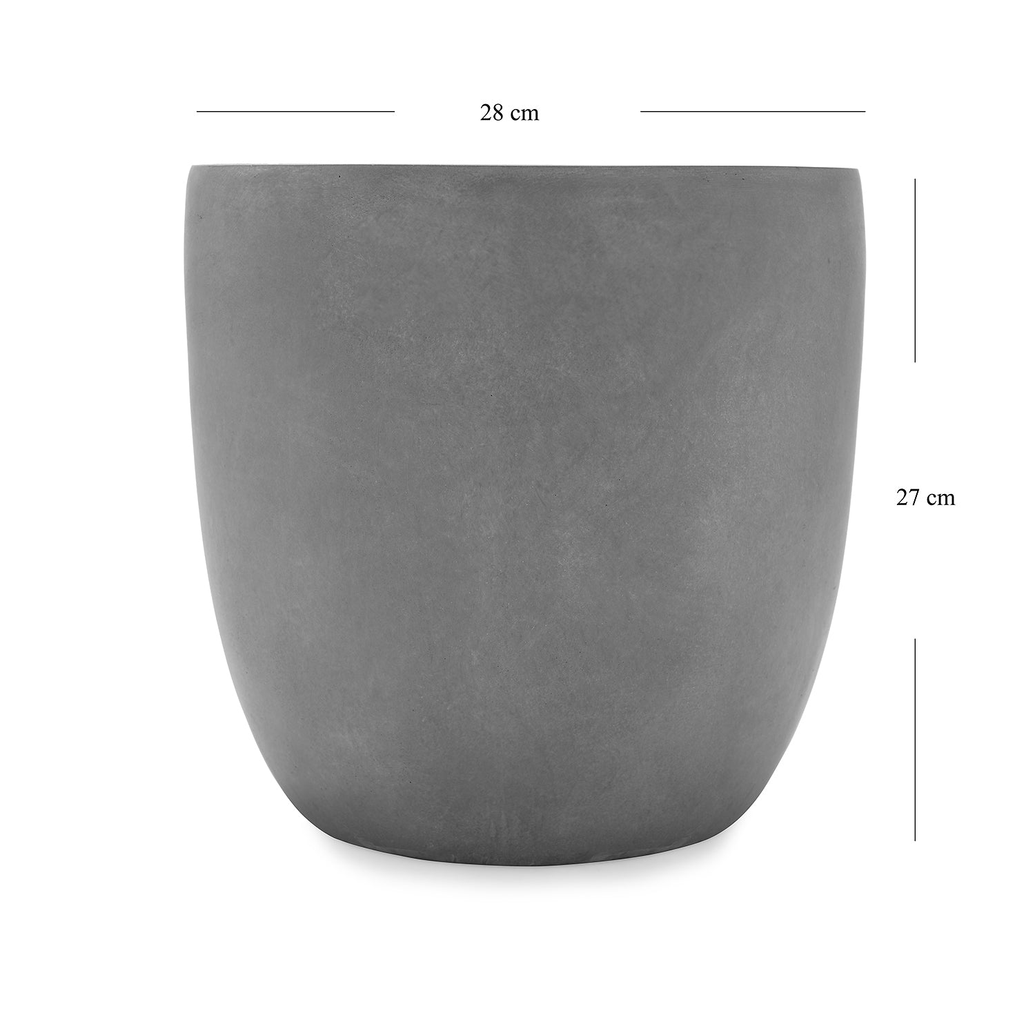 Grey Polyfibre Clay Pot Small