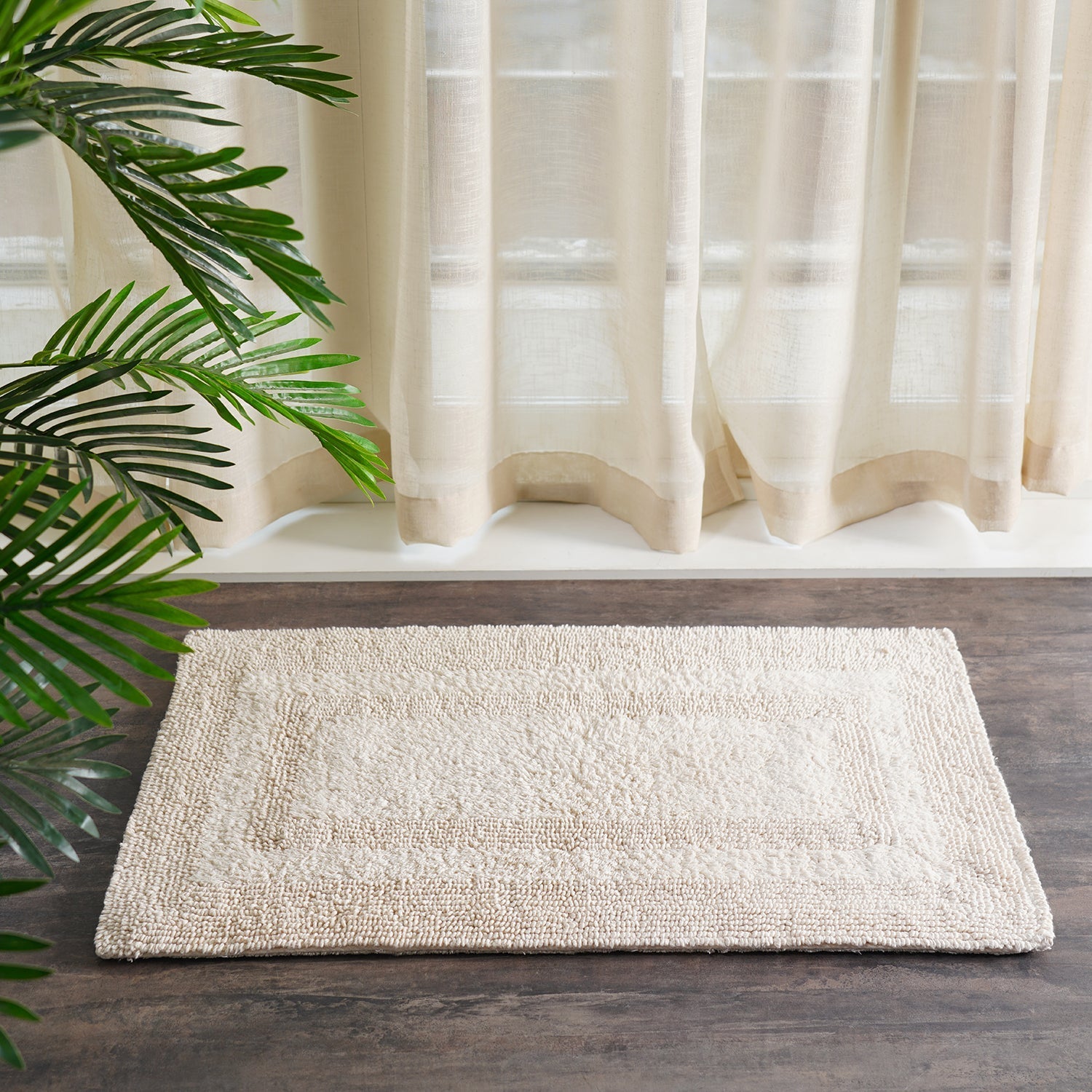 Off White Reversible Bathmat 75×45cm