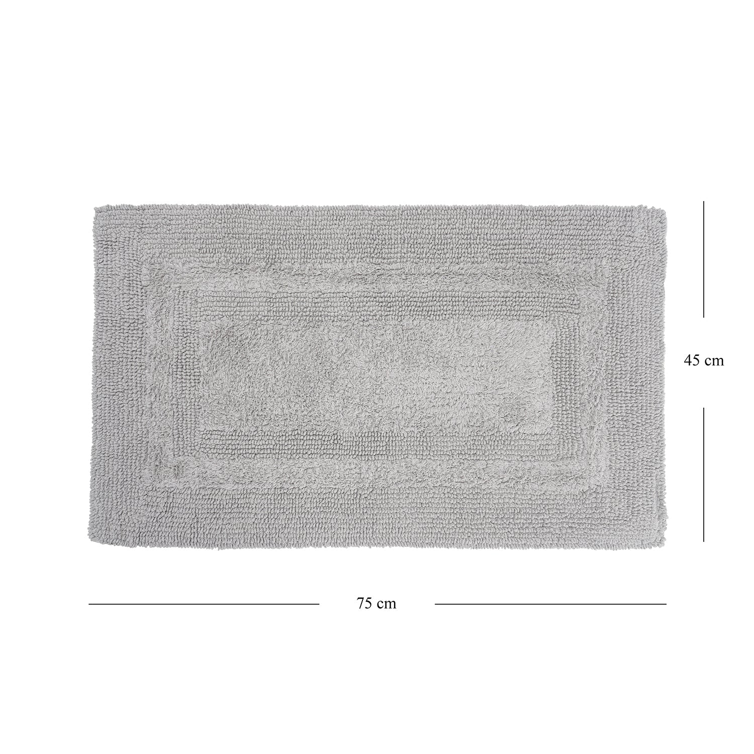 Grey Reversible Bathmat 75×45cm