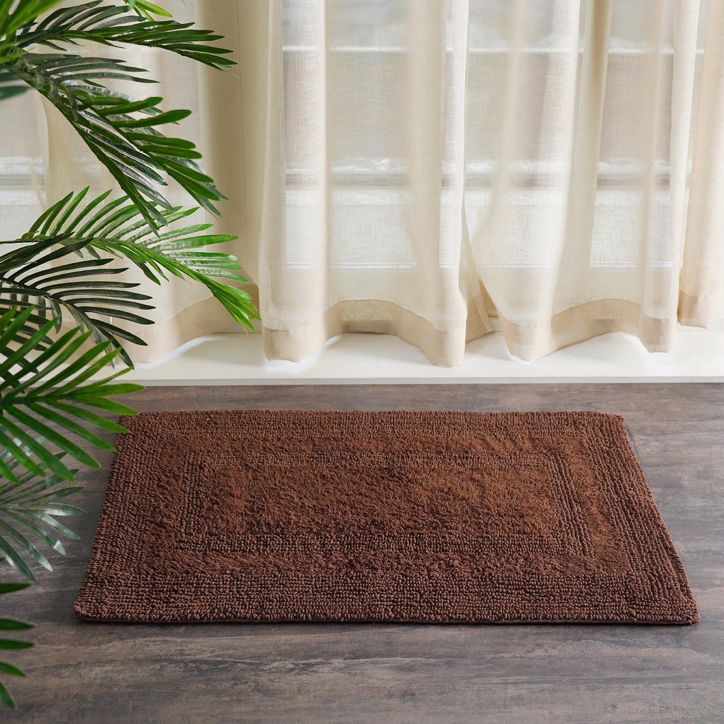 Brown Reversible Bathmat 75×45cm