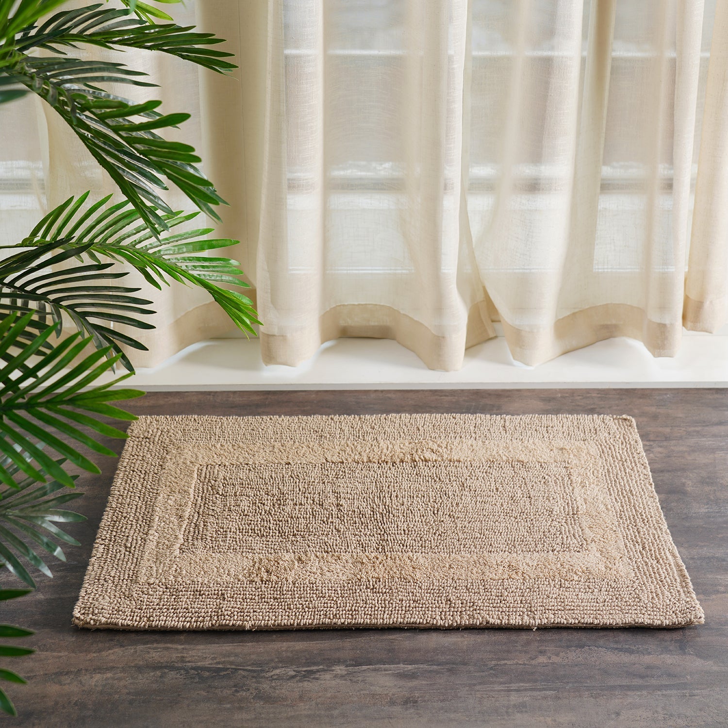Beige Reversible Bathmat 75×45cm