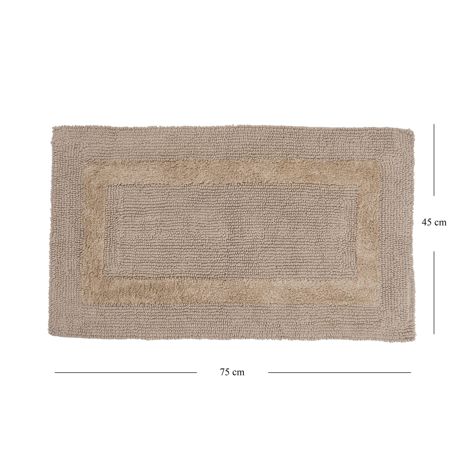Beige Reversible Bathmat 75×45cm