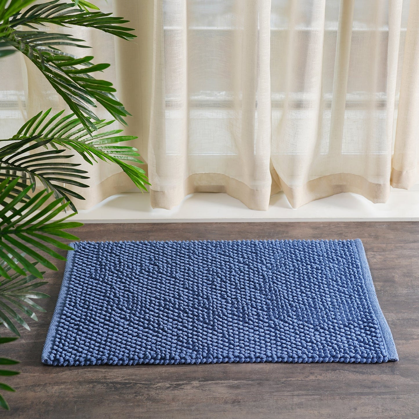 Blue Reversible Bathmat 75×45cm