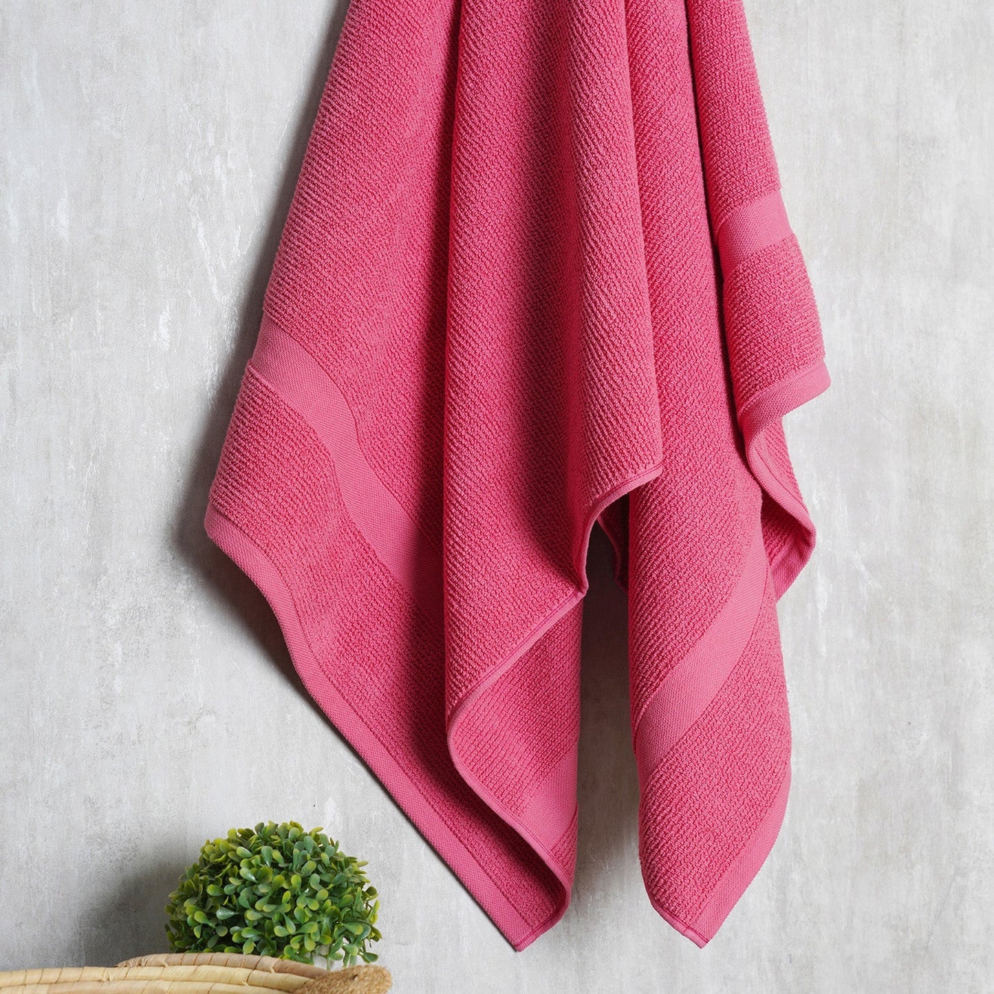 Pink Cotton Bath Towel 75×45cm