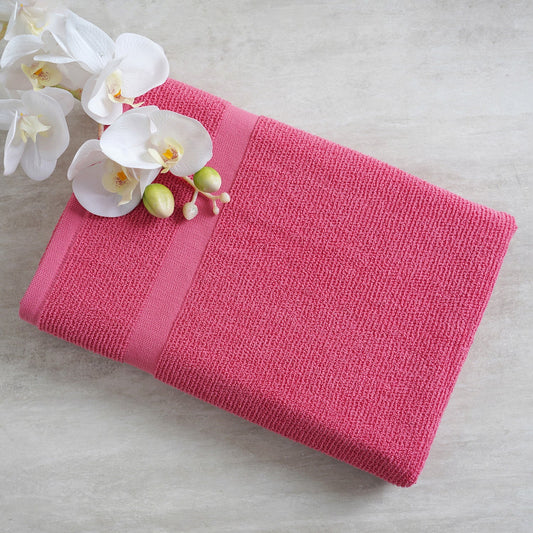 Pink Cotton Bath Towel 75×45cm