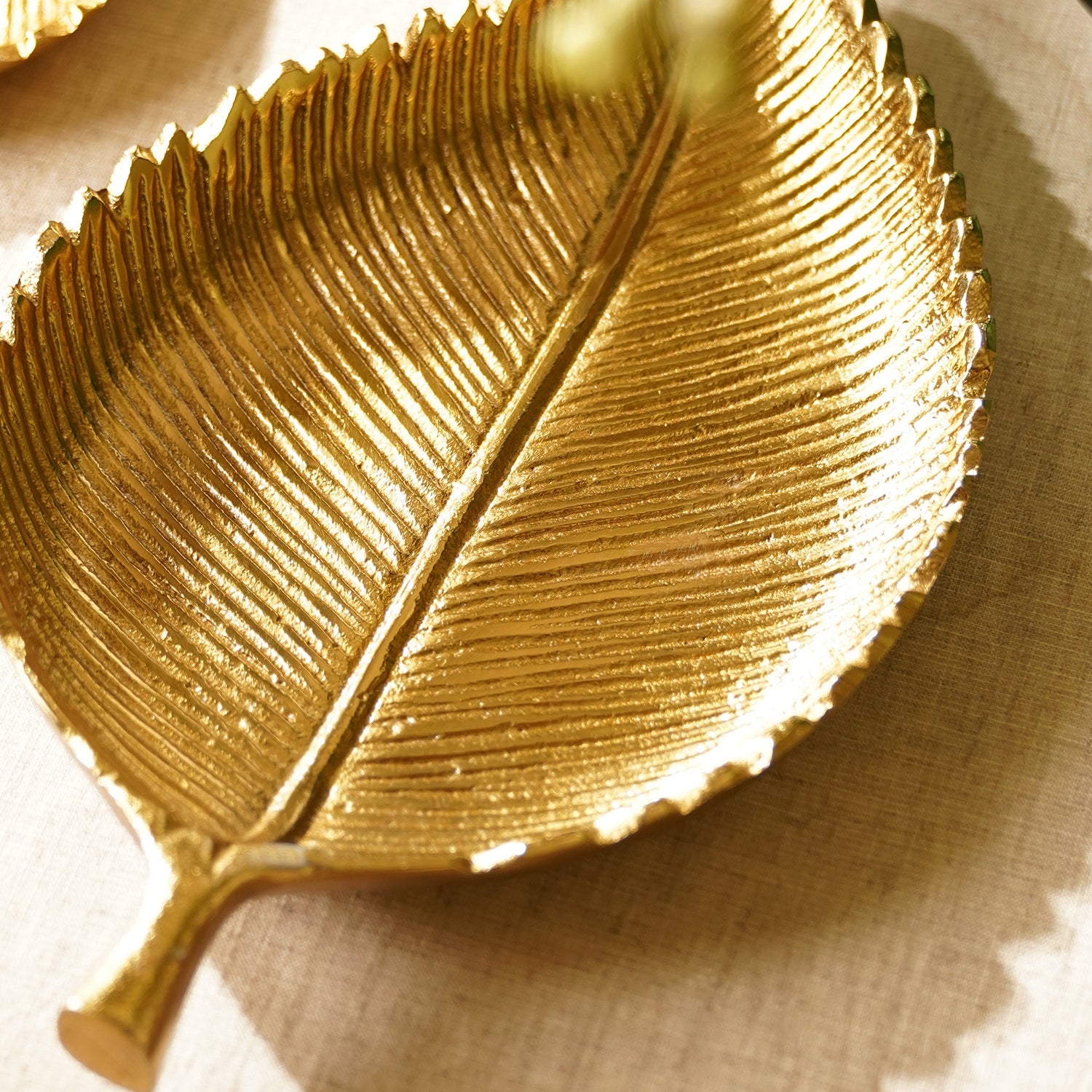 Gold Birch Leaf Shaped Platter - Large