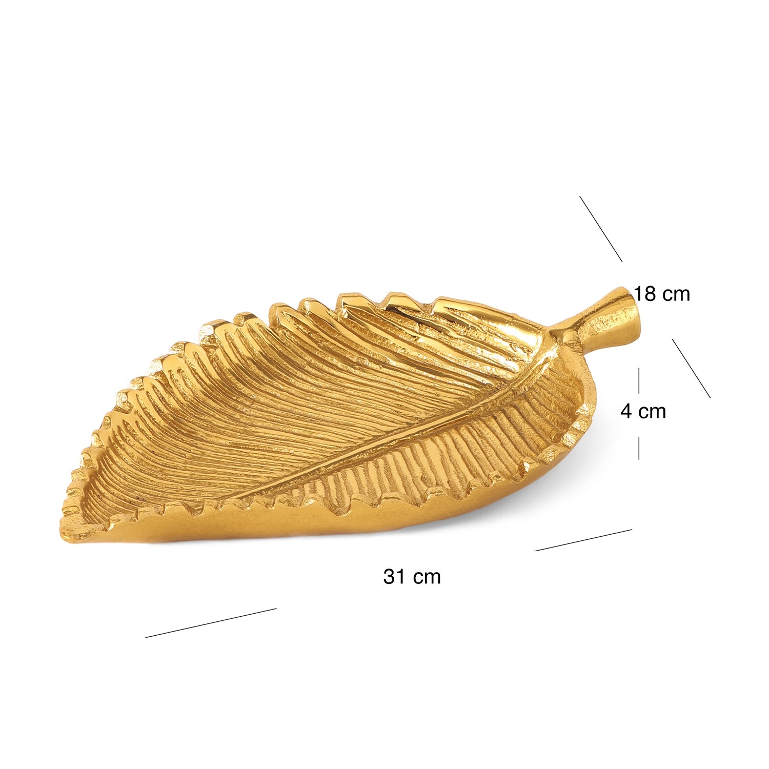 Gold Birch Leaf Shaped Platter - Large