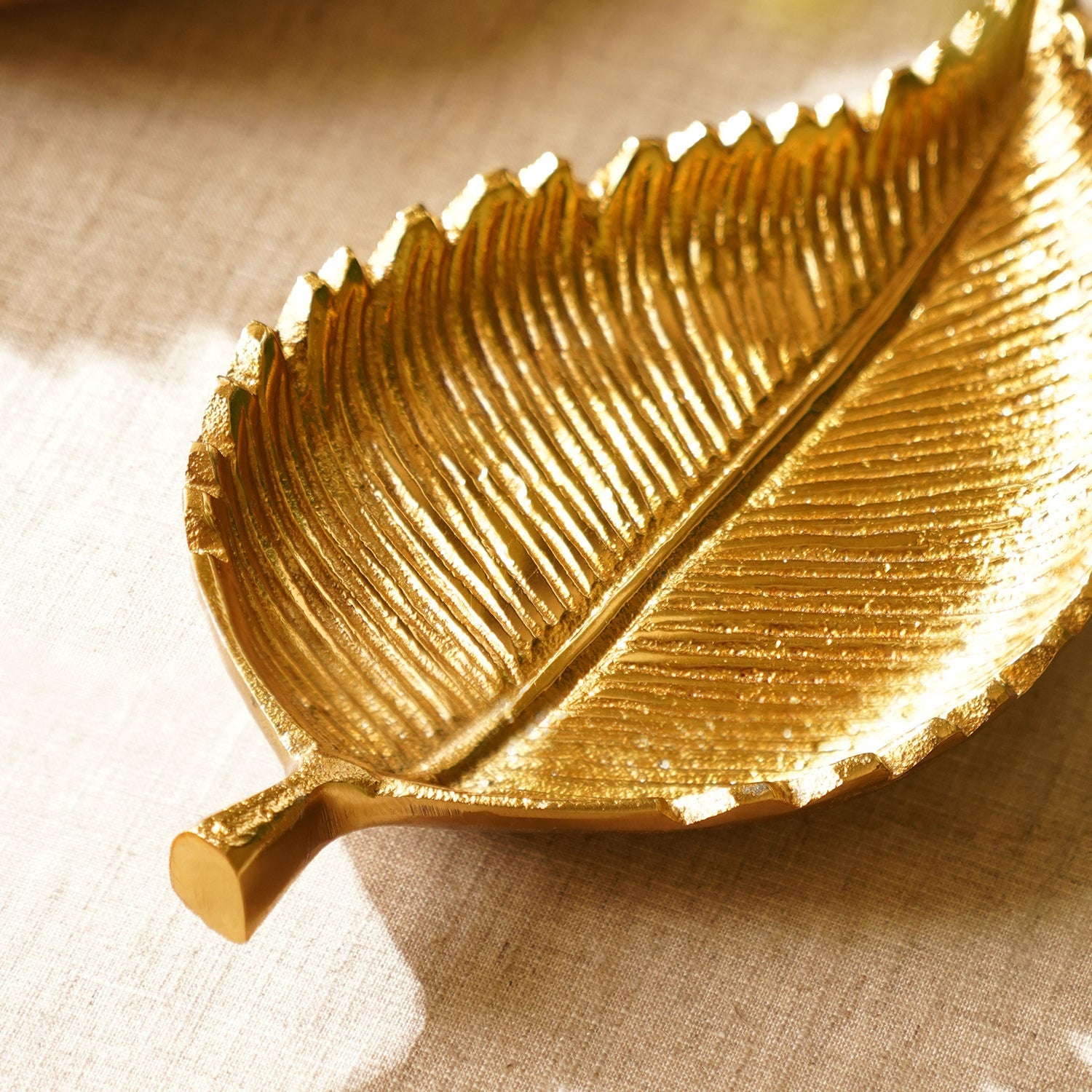 Gold Birch Leaf Shaped Platter
