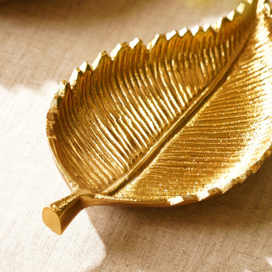 Gold Birch Leaf Shaped Platter