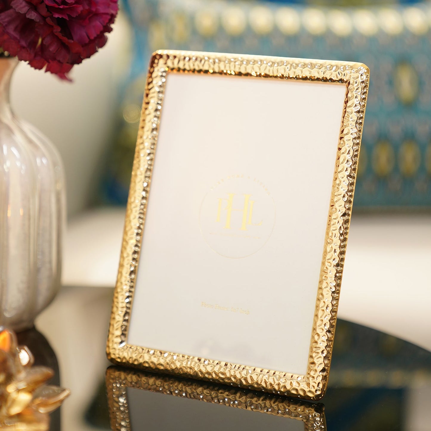 Gold Plated Hammered Metal Frame - Medium