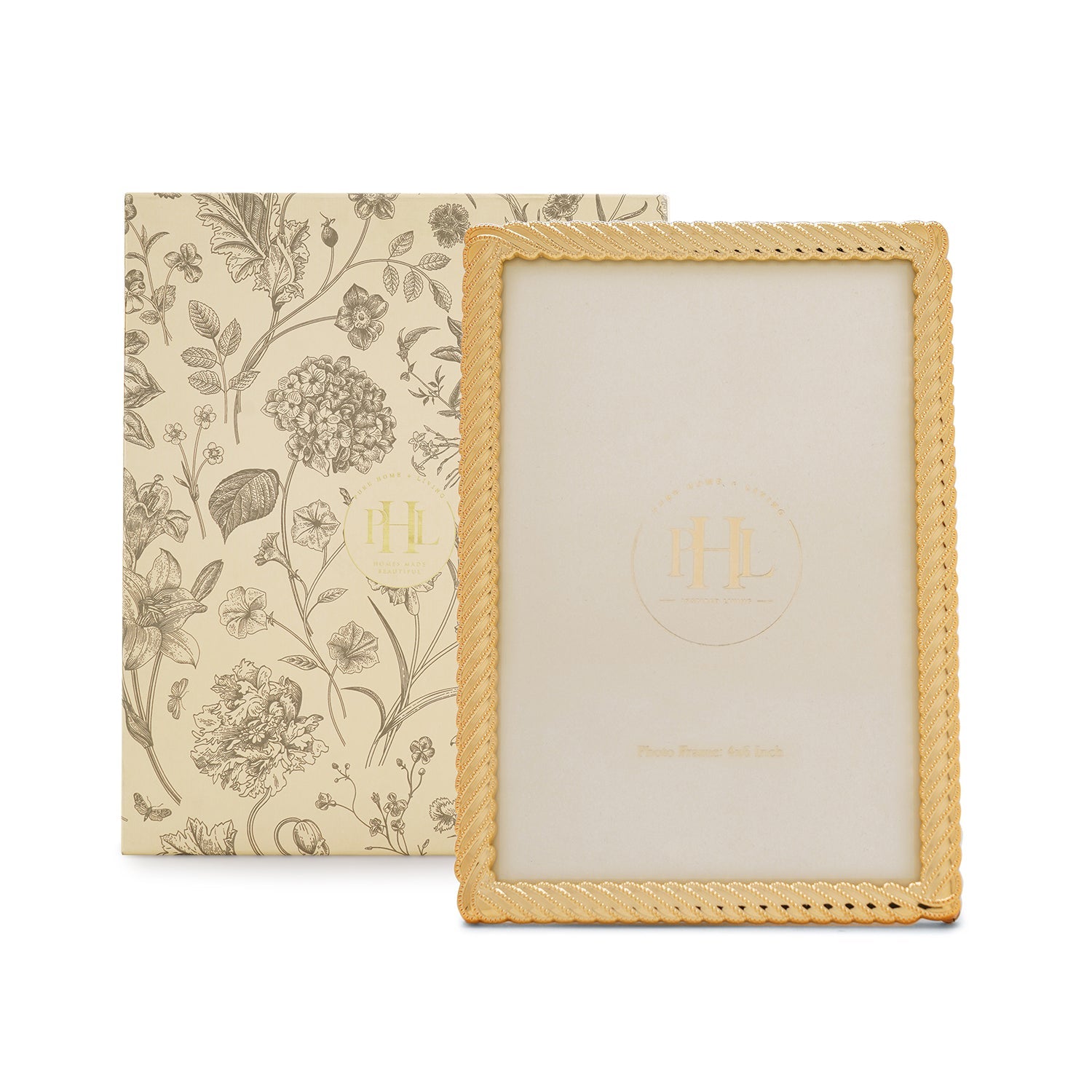 Gold Plated Diagonal Twisted Metal Photo Frame - Small