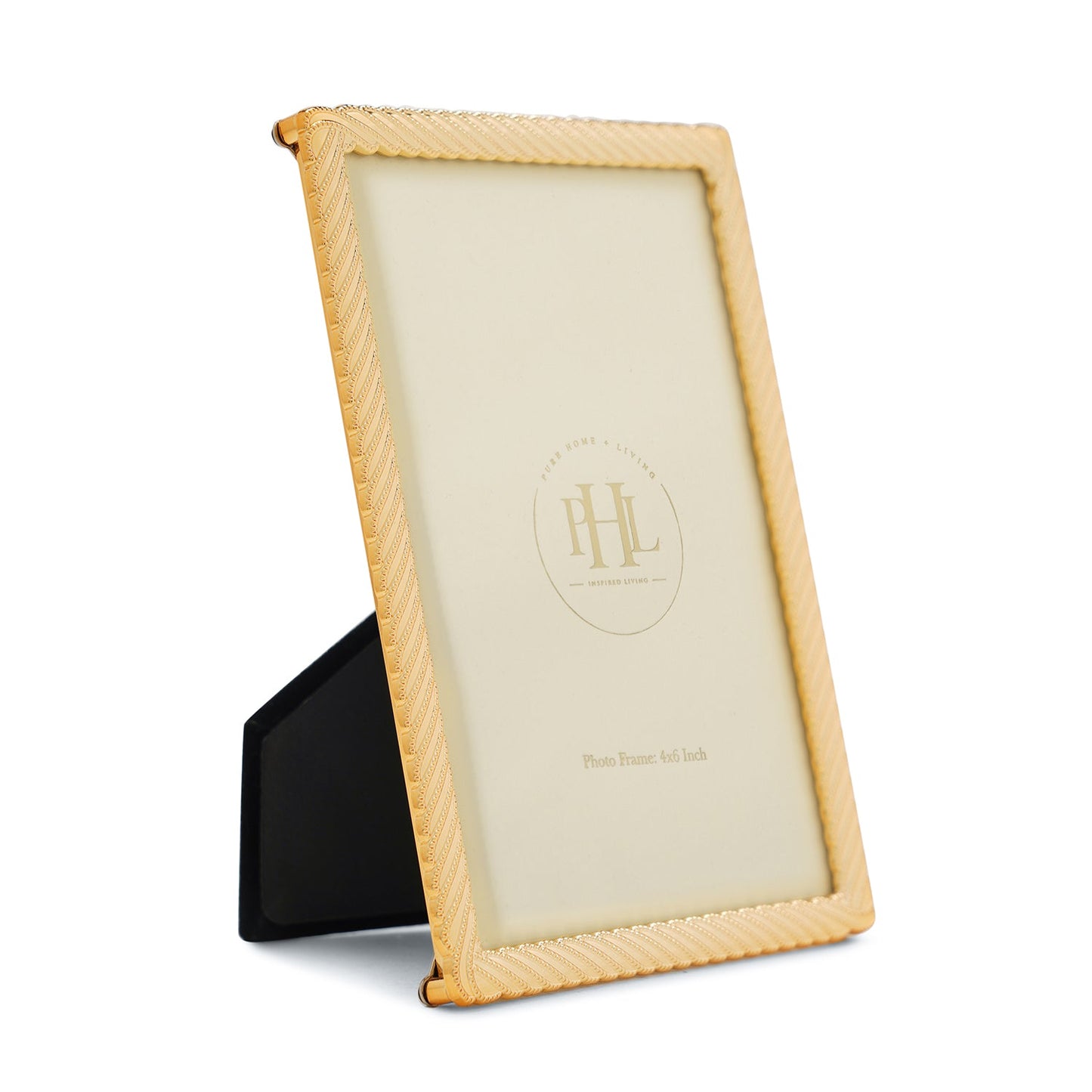 Gold Plated Diagonal Twisted Metal Photo Frame - Small
