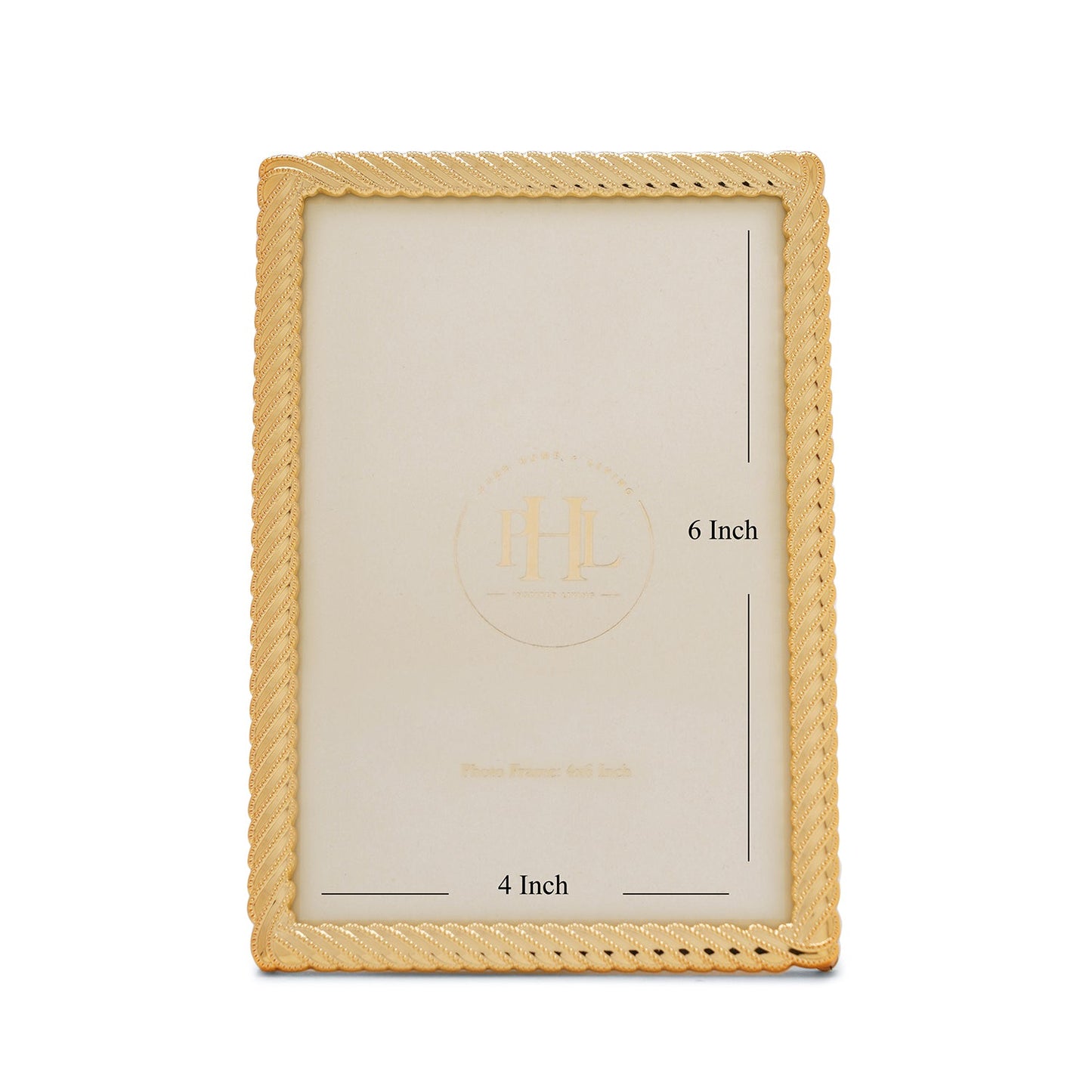 Gold Plated Diagonal Twisted Metal Photo Frame - Small