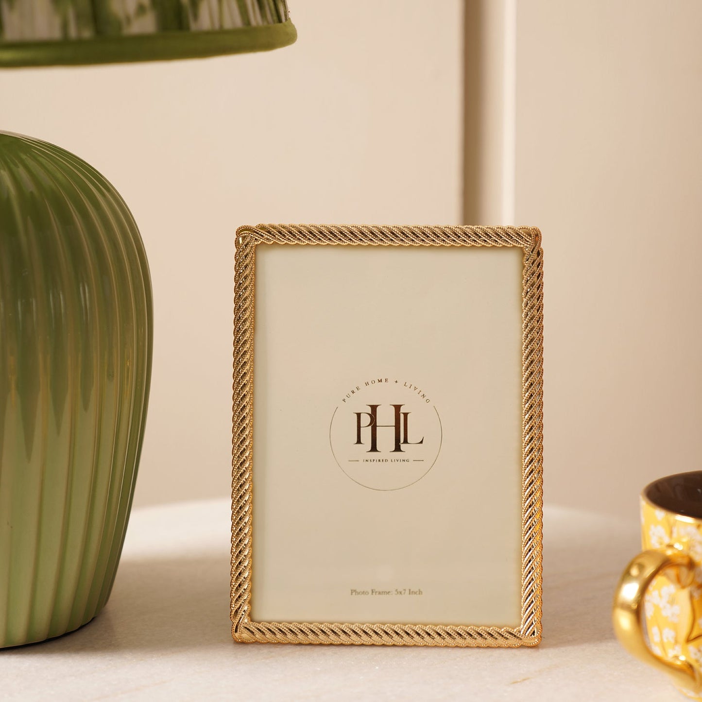 Gold Plated Diagonal Twisted Metal Photo Frame - Medium