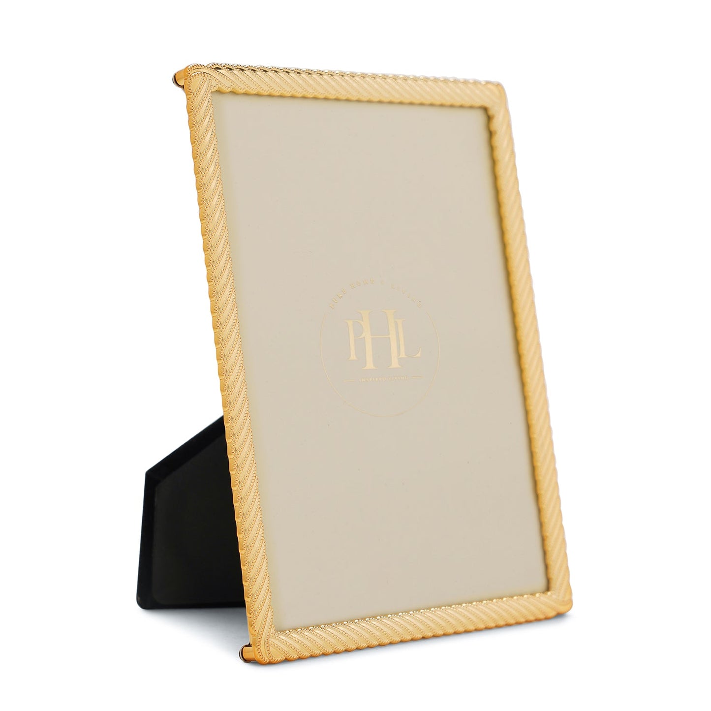 Gold Plated Diagonal Twisted Metal Photo Frame - Medium