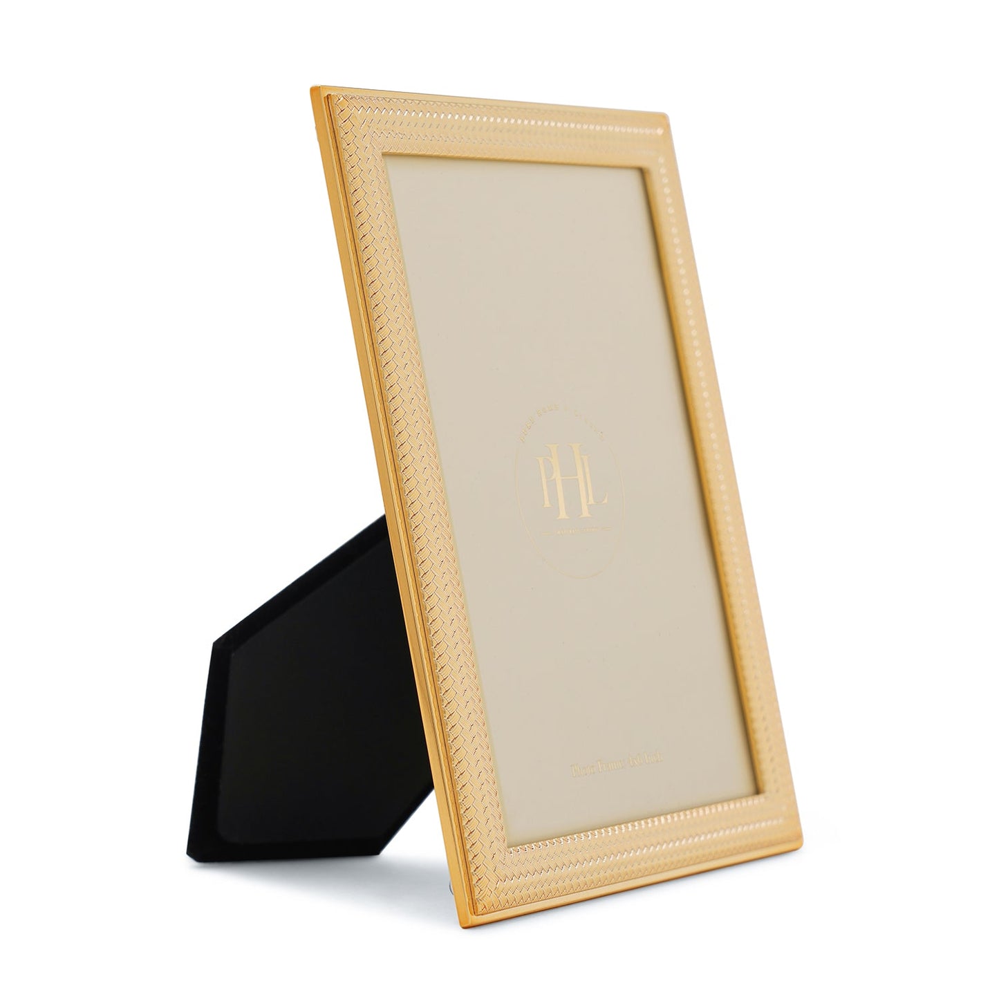 Gold Plated Weaved Pattern Metal Photo Frame - Small