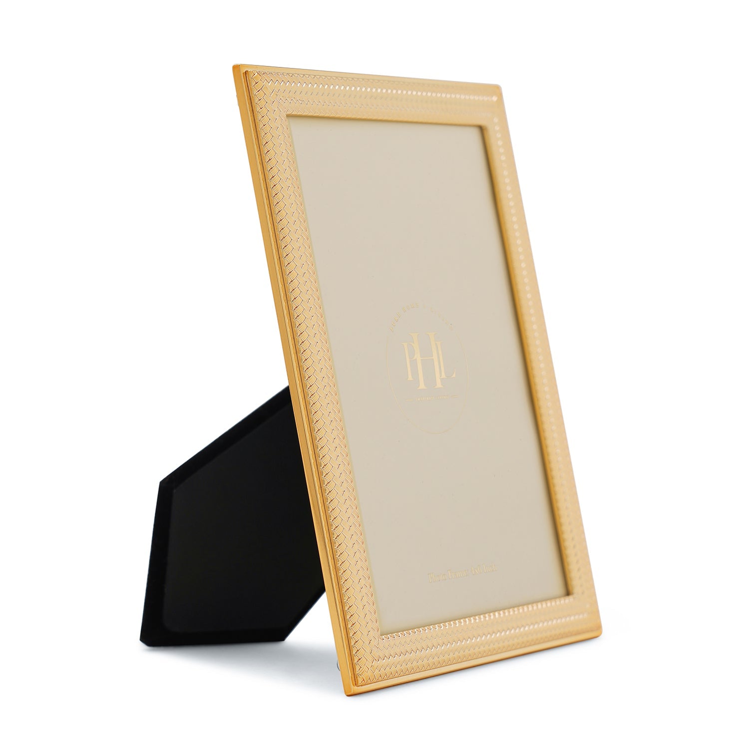 Gold Plated Weaved Pattern Metal Photo Frame - Small