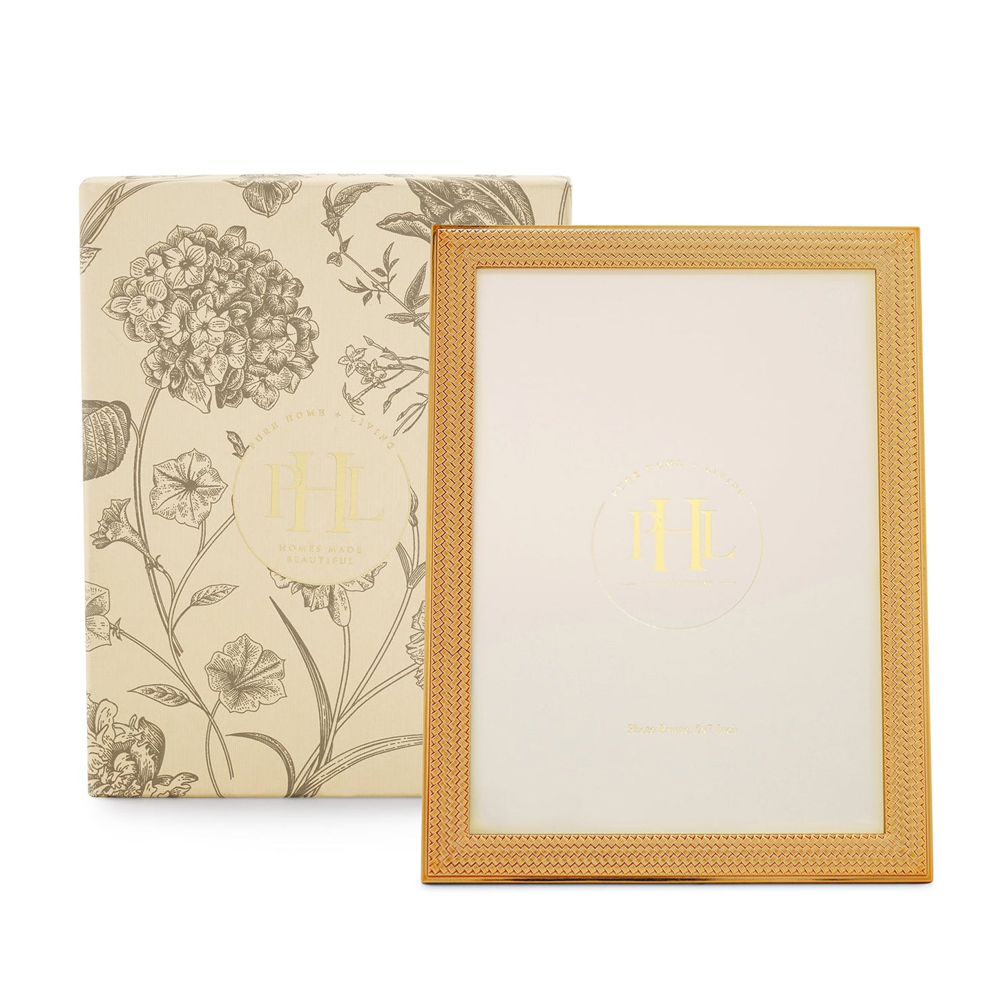 Gold Plated Weaved Pattern Metal Photo Frame - Large