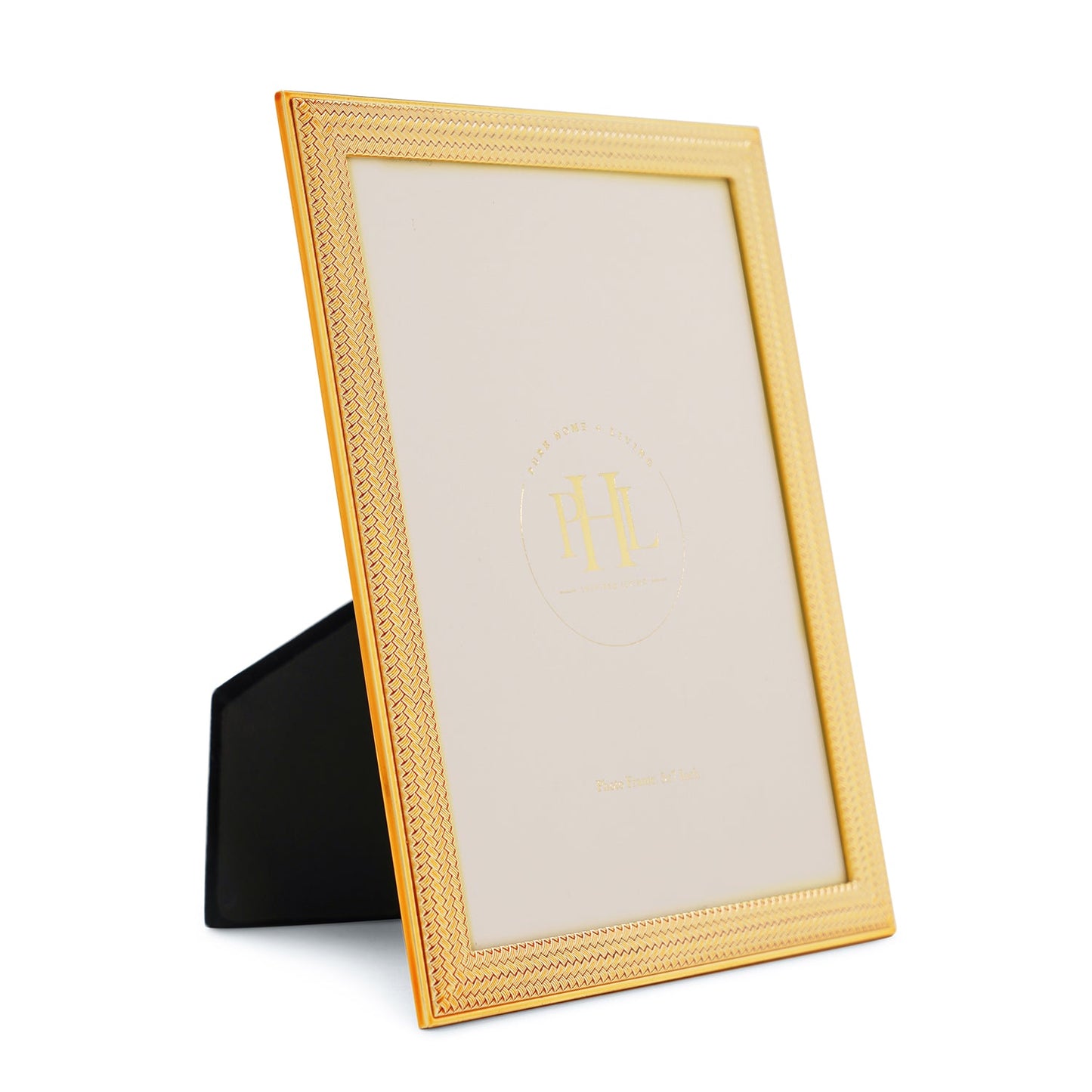 Gold Plated Weaved Pattern Metal Photo Frame - Large