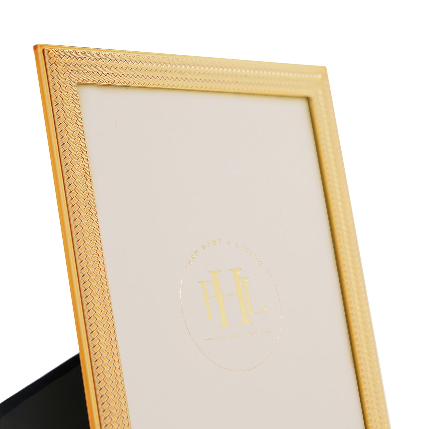 Gold Plated Weaved Pattern Metal Photo Frame - Large