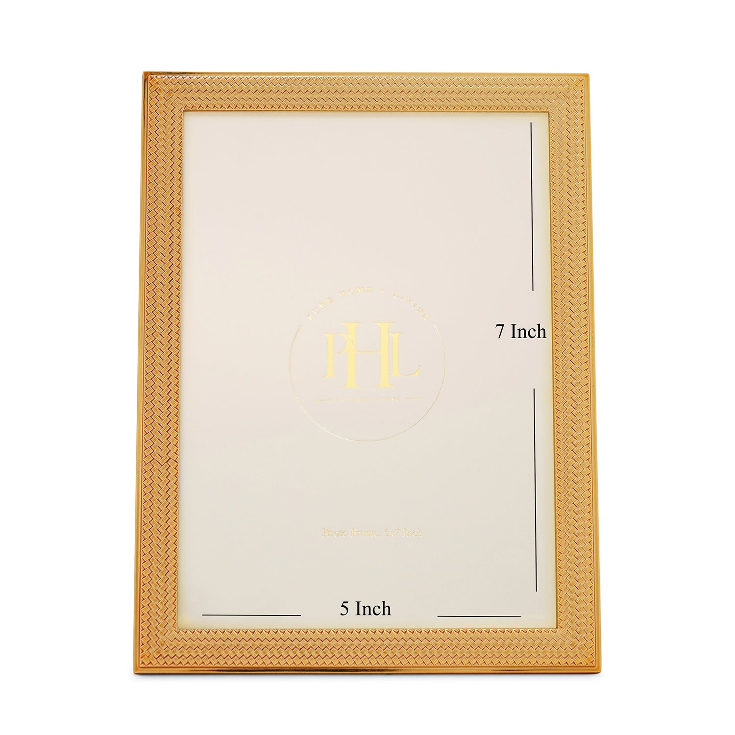 Gold Plated Weaved Pattern Metal Photo Frame - Large