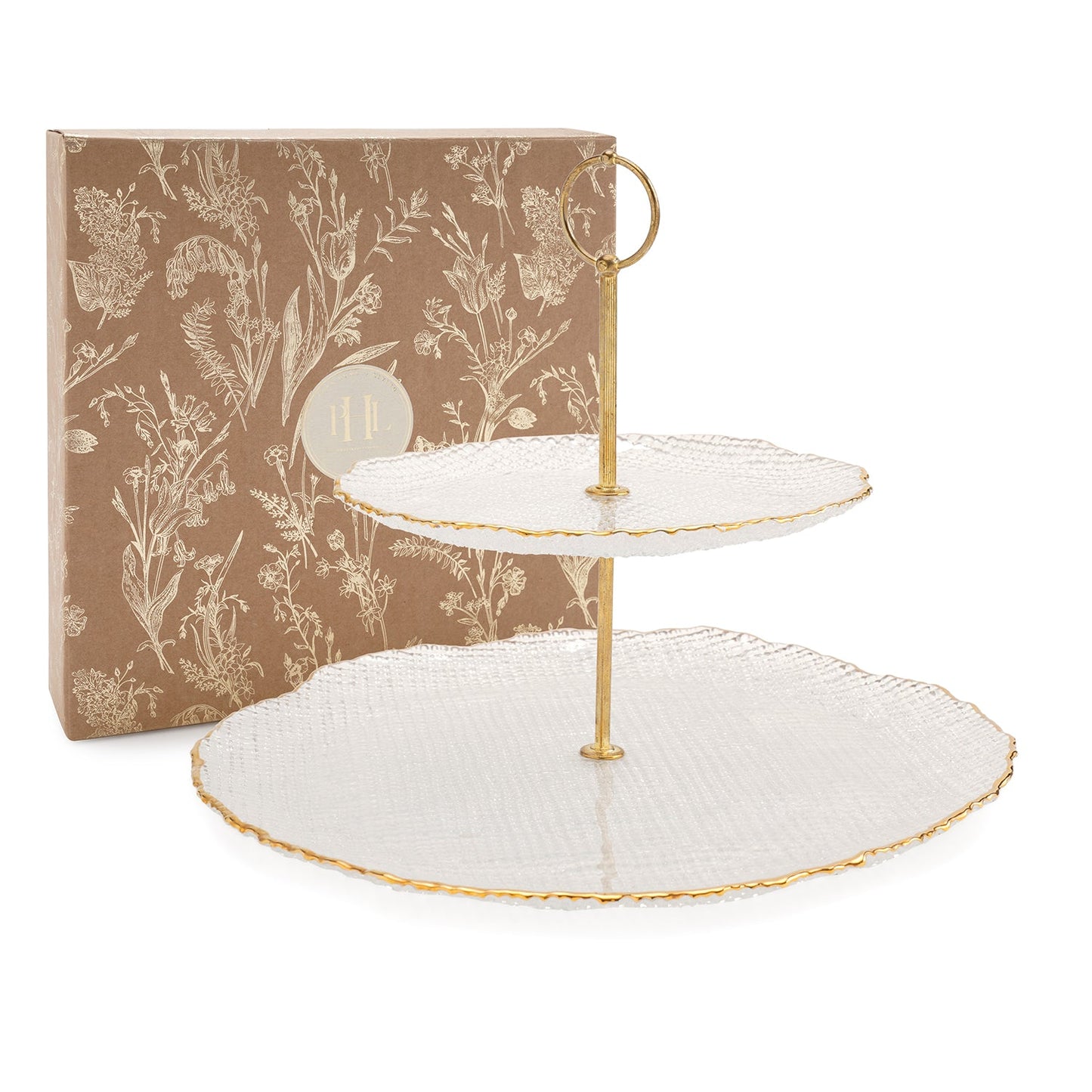 Clear Fizz Textured Glass Cake Stand 33×33×23cm