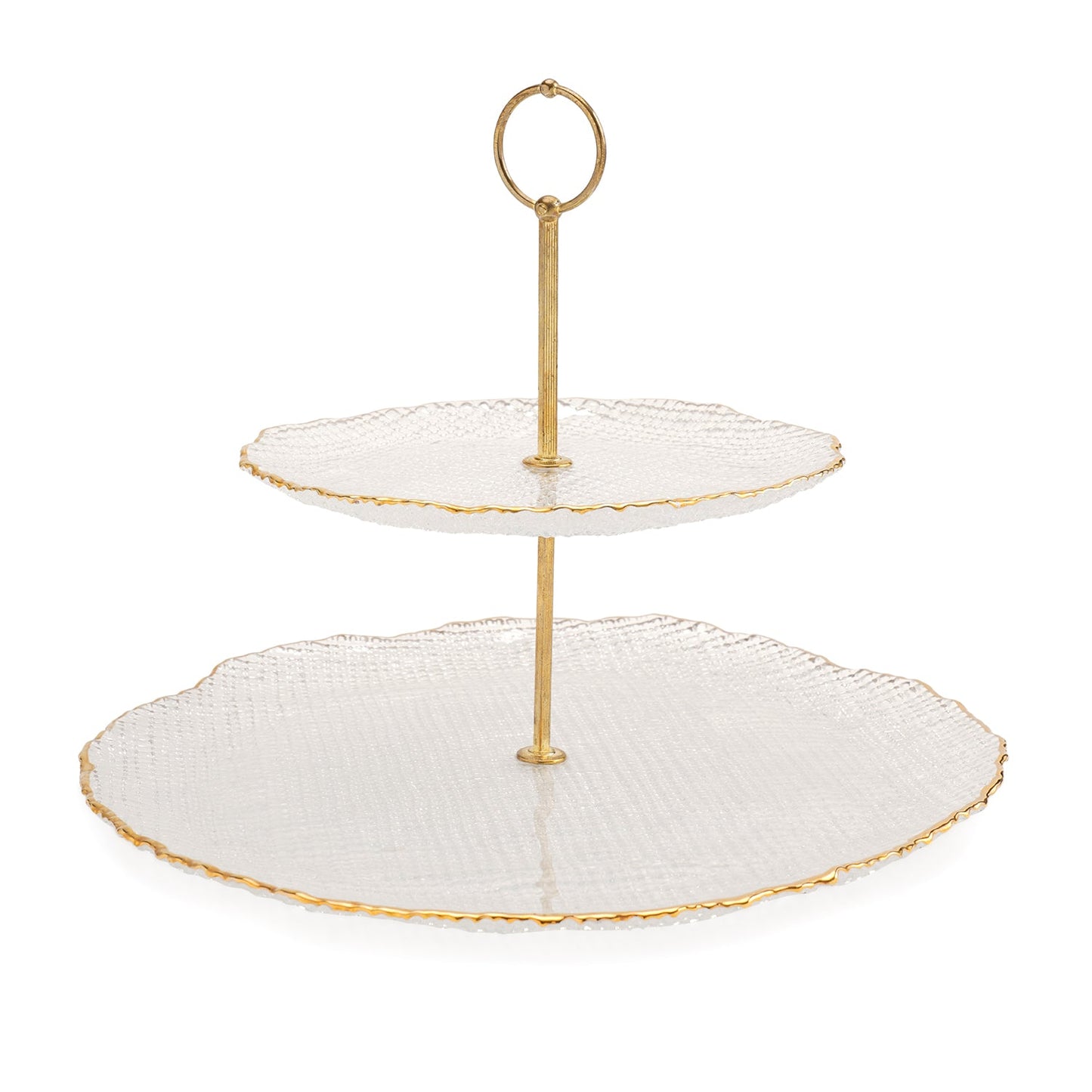 Clear Fizz Textured Glass Cake Stand 33×33×23cm
