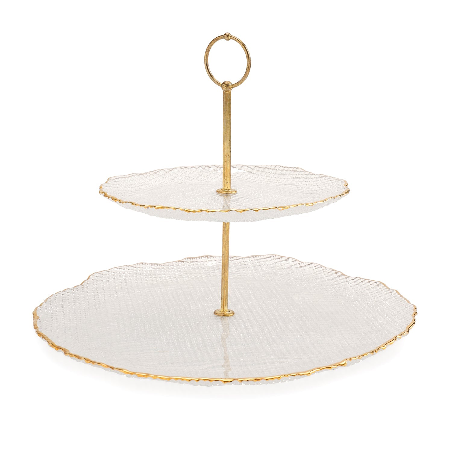 Clear Fizz Textured Glass Cake Stand 33×33×23cm