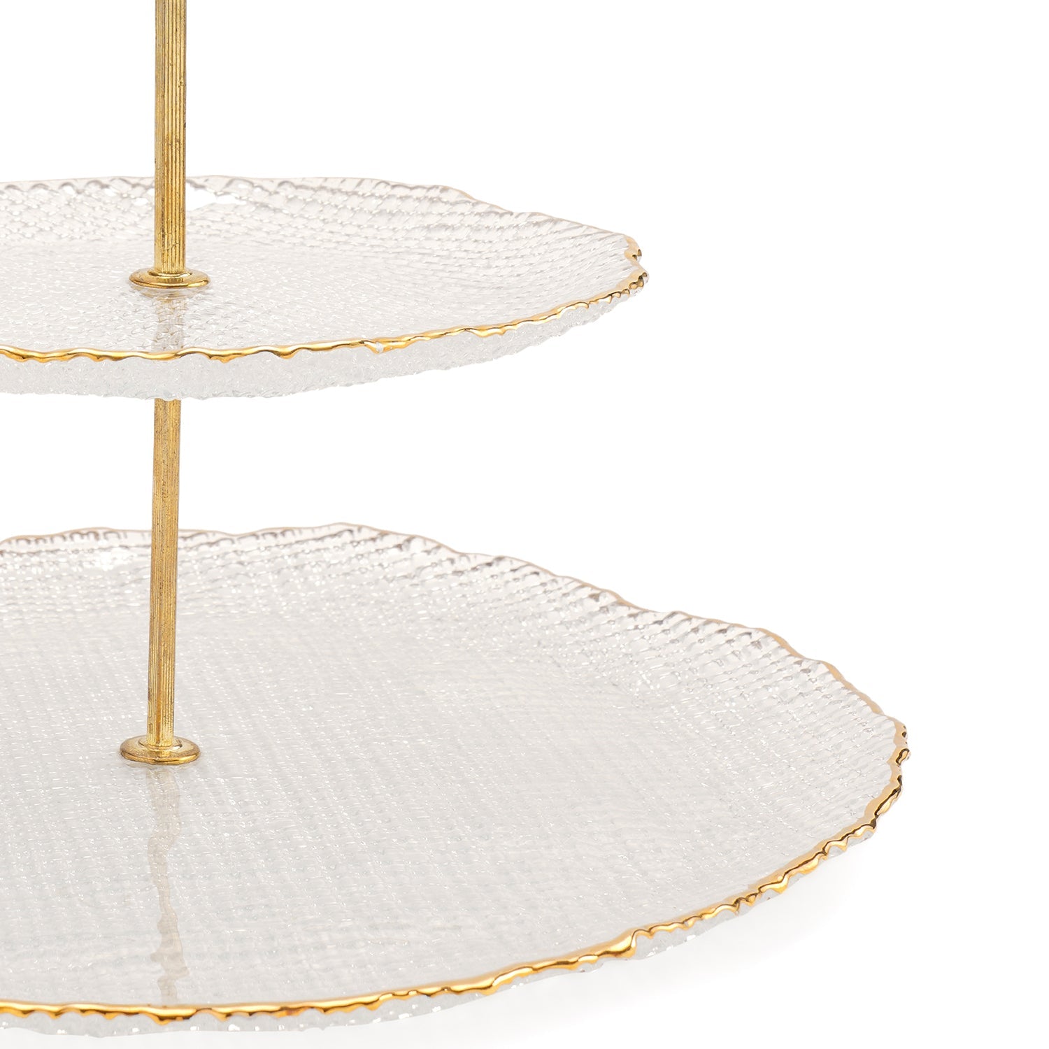 Clear Fizz Textured Glass Cake Stand 33×33×23cm