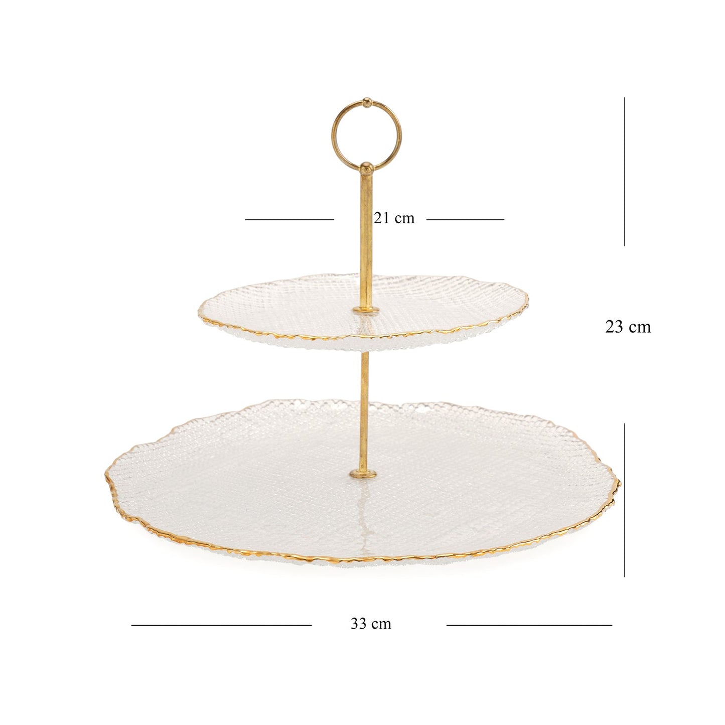 Clear Fizz Textured Glass Cake Stand 33×33×23cm