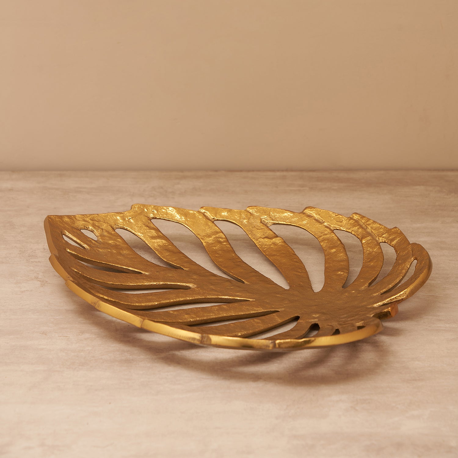 Gold Varnika Leaf Shaped Platter - Large