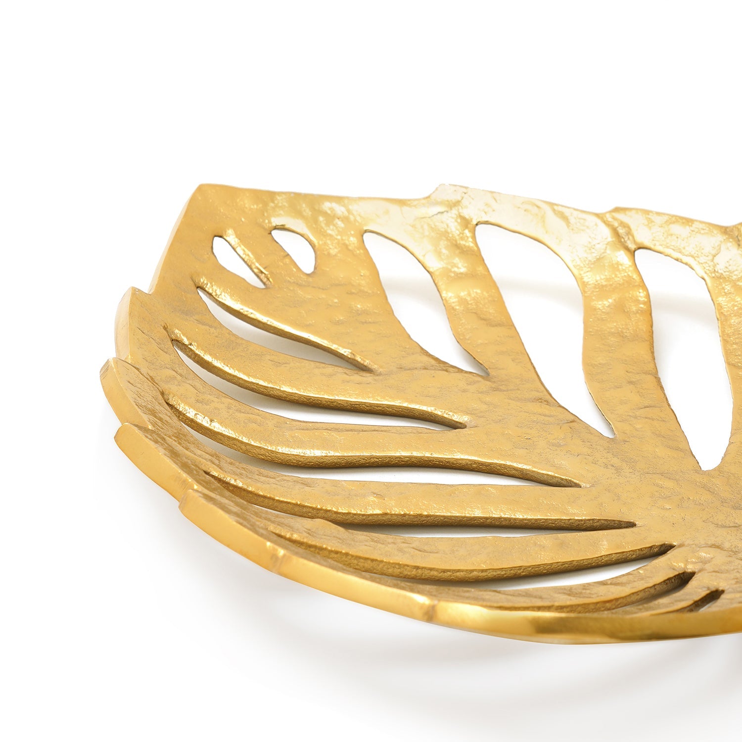 Gold Varnika Leaf Shaped Platter - Large