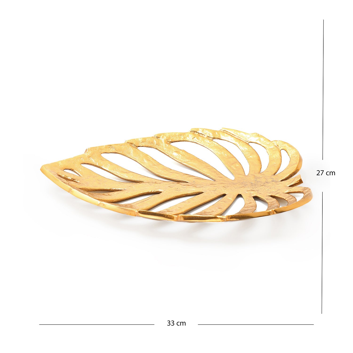 Gold Varnika Leaf Shaped Platter - Large