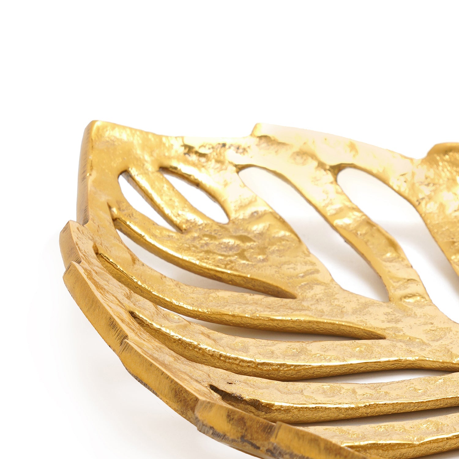 Gold Varnika Leaf Shaped Platter - Small