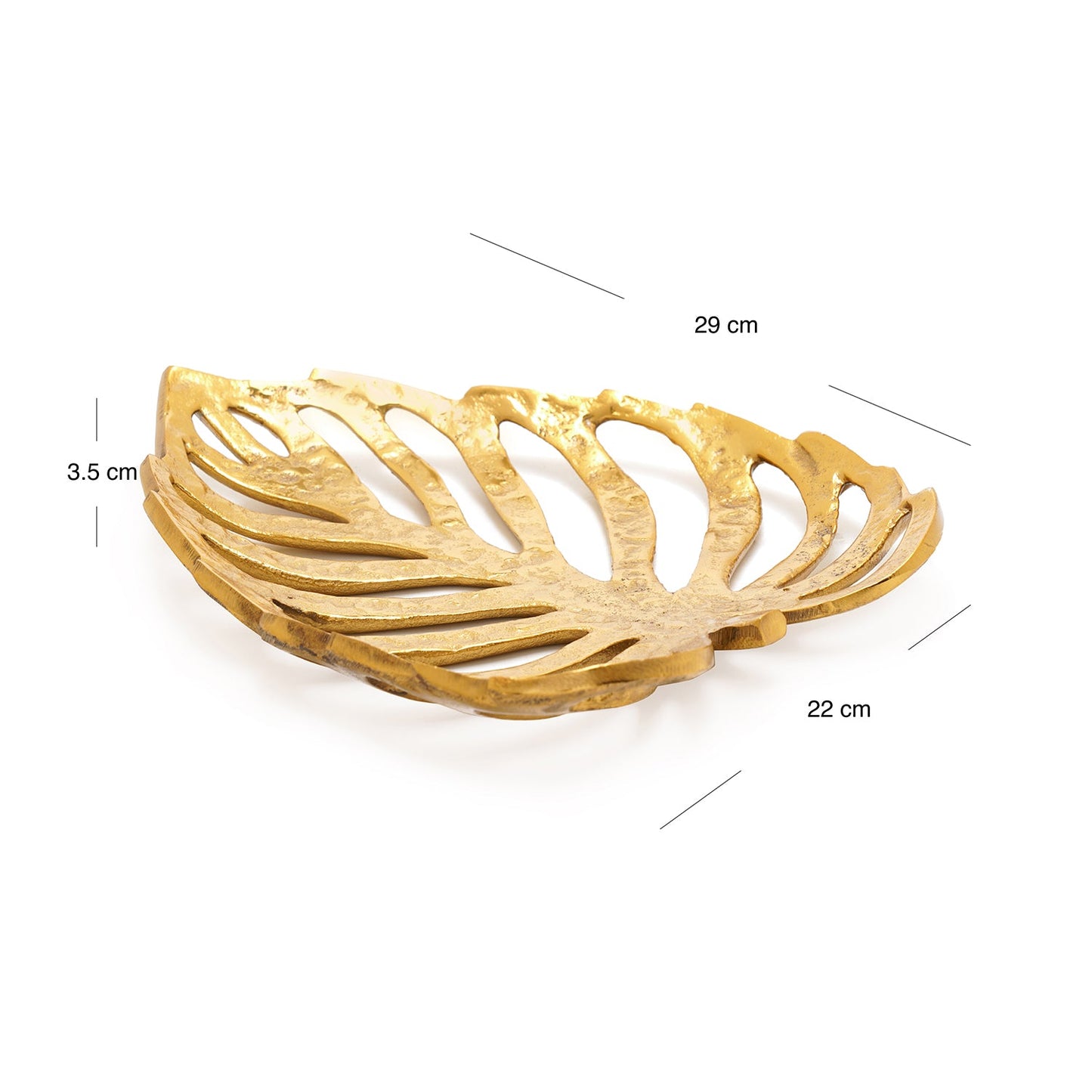 Gold Varnika Leaf Shaped Platter - Small